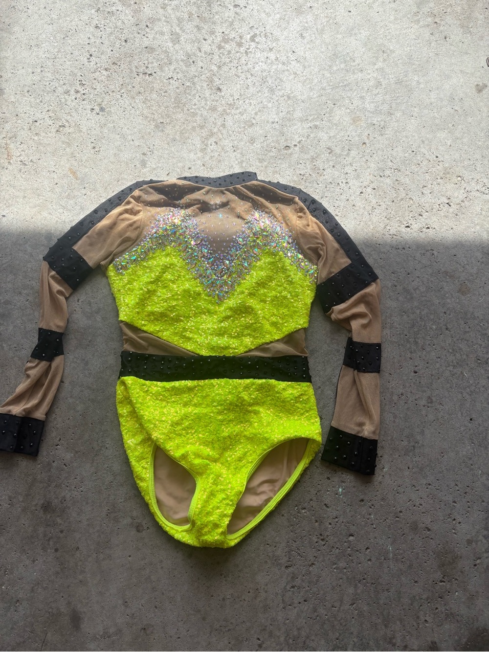 GLAMOUR dance costume one piece comes with headpiece